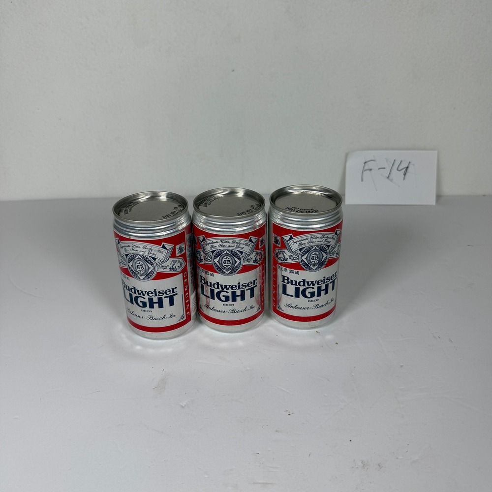 3 Vintage 1981 Budweiser Light First‎ Edition Beer Cans F-14 Collectible Lot